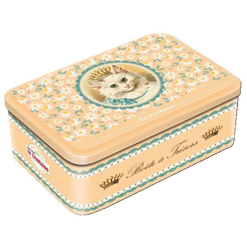 ラ・トリニテーヌ　アニマル缶　ガレット＆パレット　ロイヤルキャッツ・RoyalCat（オレンジ）