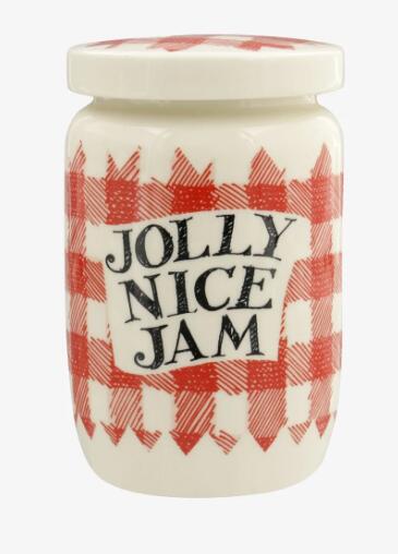 エマブリッジウォーターEmma Bridgewater Red Gingham Jolly Good Jam Medium Jam Jar フタ付き（ジャム瓶 蓋付）英国