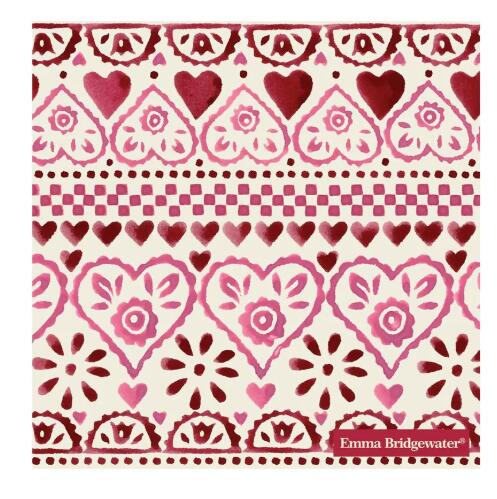 エマ・ブリッジウォーター Emma Bridgewater ペーパーナプキン （Pink Sampler Lunch Napkin）【1点のみねこポス対応可】