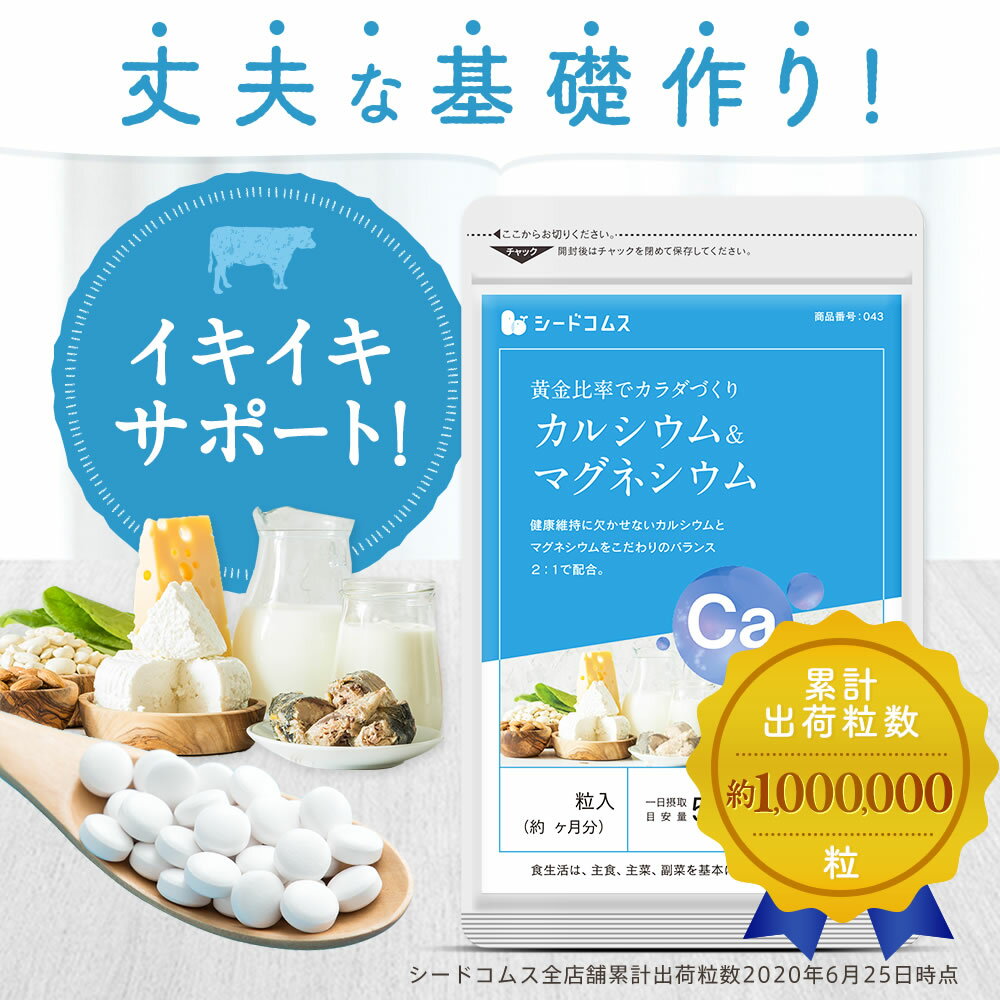 カルシウム＆マグネシウム 約3ヶ月分　サプリ サプリメント 健康 ドロマイト ビタミン 3