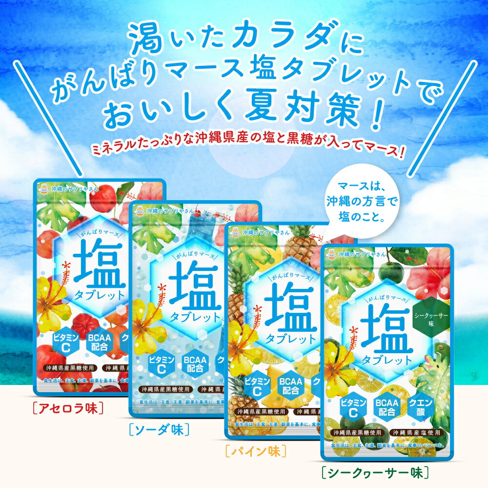 【スーパーSALE★ポイント10倍】がんばりマース　塩タブレット　アセロラ味（1袋20...