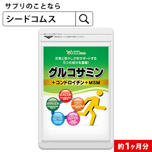 2型コラーゲン配合グルコサミン＆コンドロイチン＆MSMサプリ/グルコサミン1ヶ月分/含有量34％増量してパワーアップしました コンドロイチン/MSM/グルコ/送料無料【seedcoms_DEAL2】/D0818