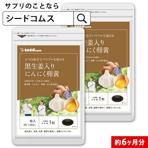 【AF-20】黒生姜入りにんにく卵黄＋山人参カプセル《約6ヶ月分》 送料無料 サプリ サプリメント ダイエット 健康 クラチャイダム 黒生姜 ポリフェノール アミノ酸 にんにく 卵黄 レシチン 山人参 鉄 ミネラル ビタミンc 【DEAL3204【seedcoms_DEAL4】/D0818