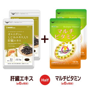 【ハーフ&ハーフ】〓★肝臓エキス入りオルニチンカプセル★マルチビタミン〓《各約6ヵ月分ずつの合計約12ヶ月分》■ネコポス送料無料■代引き・日時指定不可【サプリメント/シードコムス/お土産/福袋】【RCP】サプリ/hahu6