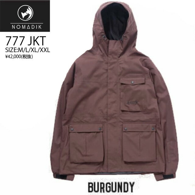 23-24☆NOMADIK【ノマディック】ウェア 777 SNOW WEAR JKT カラー：BURGUNDY 【正規品】KAZU KOKUBO