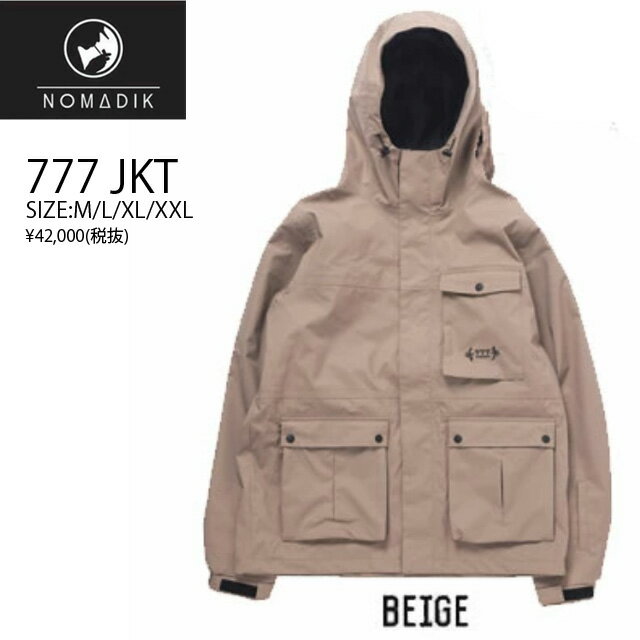 23-24☆NOMADIKウェア 777 SNOW WEAR JKT カラー：BEIGE　KAZU KOKUBO