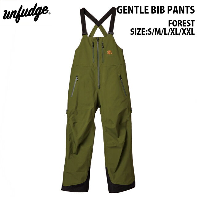 24-25☆UNFUDGE OUTWEAR【アンファッジ】GENTLE BIB PANTS(WIDE FIT)【正規品】FOREST