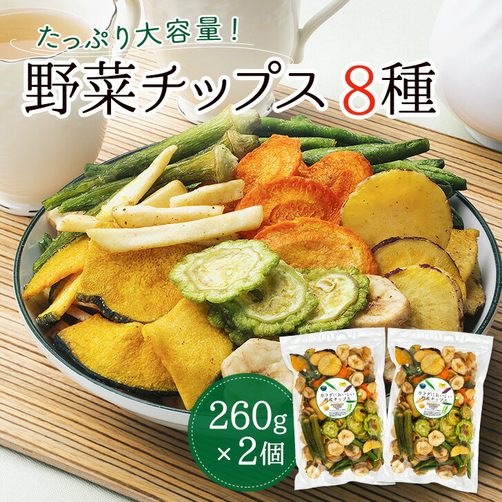 野菜チップス 8種 2個セット 無添加 520g 野菜スナック 乾燥野菜 バナナチップス カラダにおいしい 業務用 こども お…