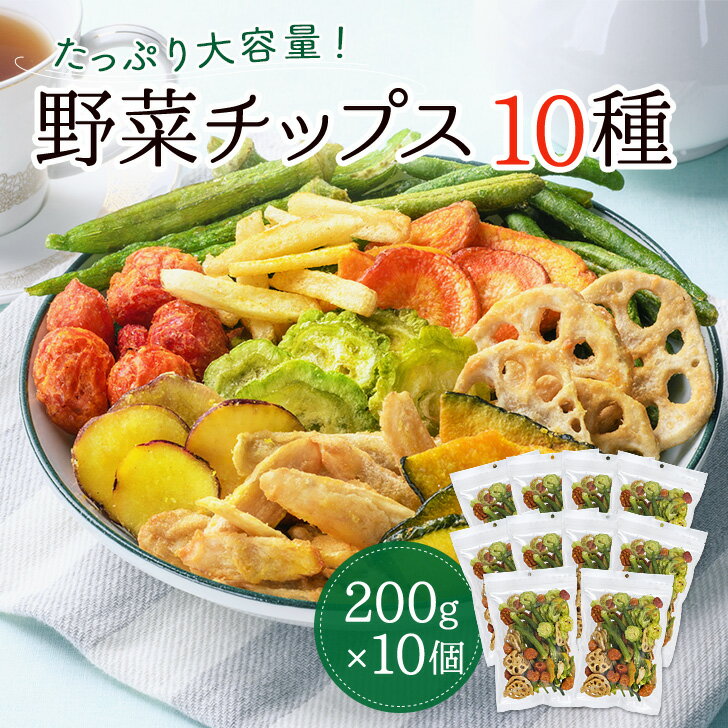 野菜チップス 10種 10個セット 2000g 野菜スナック 乾燥野菜 カラダにおいしい 業務用 こども お菓子 おかし おやつ …