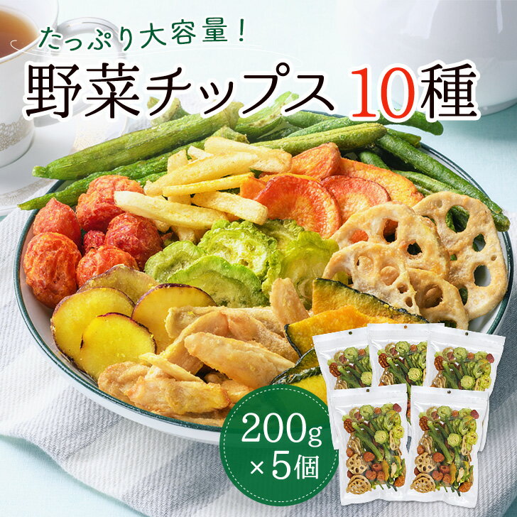 野菜チップス 10種 5個セット 1000g 野菜スナック 乾燥野菜 カラダにおいしい 業務用 こども お菓子 おかし おやつ …