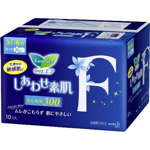 花王　ロリエエフしあわせ素肌　多い日夜用羽つき10枚入りX18個　まとめ買特価 【送料無料】