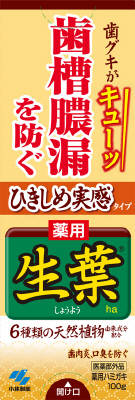 小林製薬 ひきしめ実感　薬用生葉 100g×96個【送料無料】【オーラル】【歯磨き】【歯ブラシ】