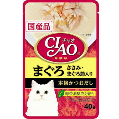 CIAOパウチまぐろ　ささみ・まぐろ節入り40g×96個