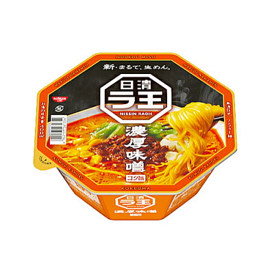 紀州和歌山てんこもり 日清 日清ラ王 濃厚味噌 118g ×12個 /"生めん食感" を追求 / 豚骨ベース /濃厚な味噌スープ /赤唐辛子 /ラー油