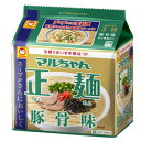 【訳あり・賞味期限2025年7月22日】東洋水産 マルちゃん正麺 豚骨味 5食パック(445g)×6個