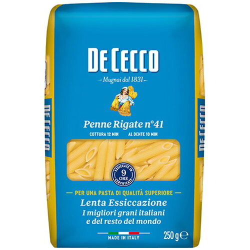 【商品説明】 ディ・チェコ　No.41ペンネ リガーテ ゆで時間13分前後 筋目にブルーチーズソースがよくのります。チーズをたっぷり使ったサラダにもどうぞ。