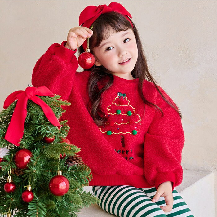 クリスマス 裏起毛 トレーナー ベビー 子供服 キッズ ベビー 男の子 女の子 トップス スウェット ポア パーカー 長袖 子供 サンタ服 サンタクロース アウターウェア ガールズ 秋 冬 春 100cm 110cm 120cm 130cm 140cm 写真撮影のサムネイル