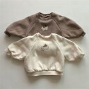 ゾウ柄裏毛トレーナー どうぶつ トレーナー スウェット ベビー キッズ 子供服 男の子 女の子 ユニセックス トップス 長袖 冬 子供服 トップス くすみカラー...