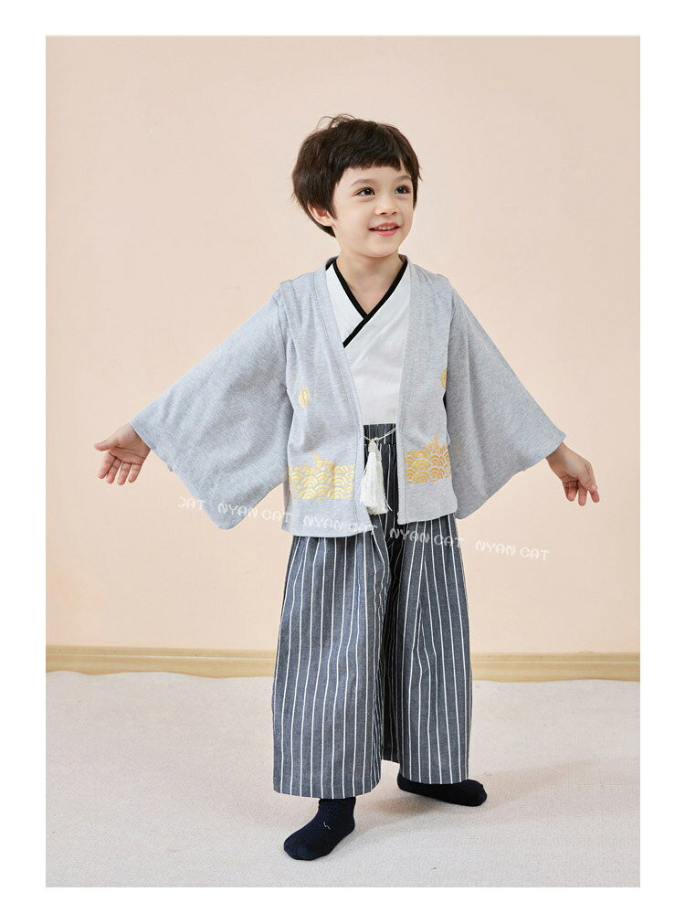 簡易袴セット 男の子 縞 黒 袴 セット 卒園式 ベビー キッズ 子供服 端午の節句 卒...