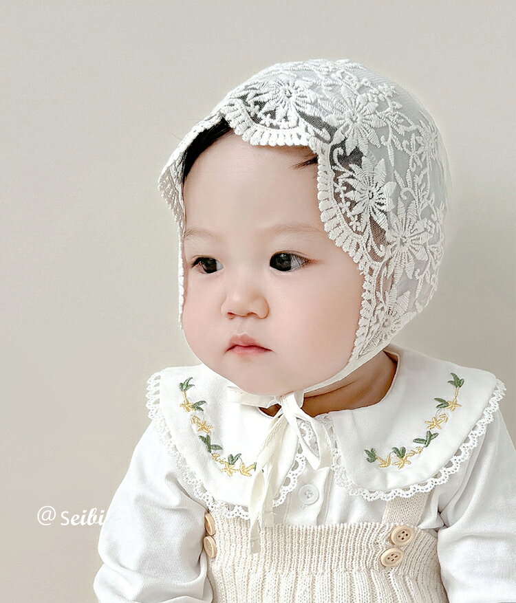 ベビー ボンネット ナチュラル レース 綿 フラワー 花柄 新生児 赤ちゃん 帽子 春 夏 リボン 写真 撮影 女の子 子供 バケットハット 総レース bonnet 日除け 折り畳み 退院着0歳 1歳 薄地 シンプル お洒落 アウトドア 出産祝い