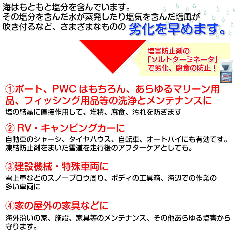 【あす楽】塩害腐食防止剤 ソルトターミネーター 原液946cc | 塩害 腐食 対策 防止 塩害腐食防止 塩 船外機 ボート PWC　トレーラー 釣り 用品 グッズ エンジン 釣り具 汚れ落とし 洗浄 洗浄液 洗浄剤 海 船体 ライフジャケット トーイングチューブ バイク 洗う 船舶 船