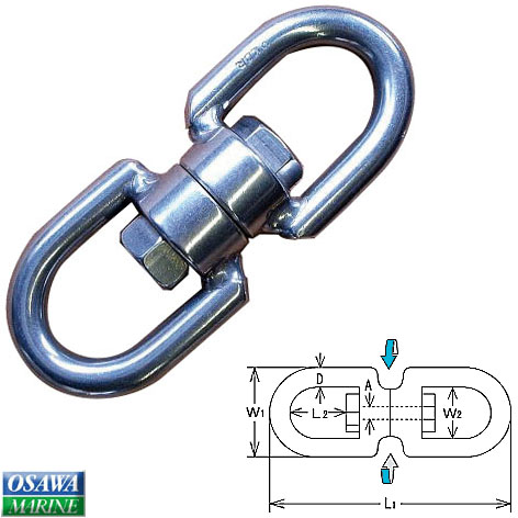 【30日までエントリーでP10倍!】 回転スイベル13mm 商品番号：22986 【ユニマットマリン・大沢マリン・ボート用品・船舶】
