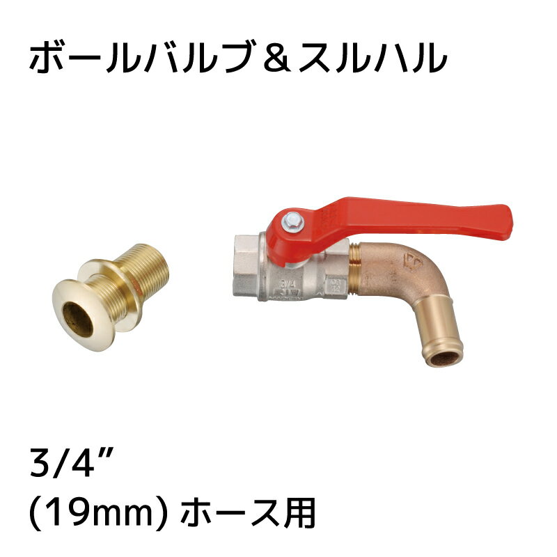 【30日までエントリーでP10倍!】 ボールバルブ＆スルハル 3/4インチ 19mm ホース用