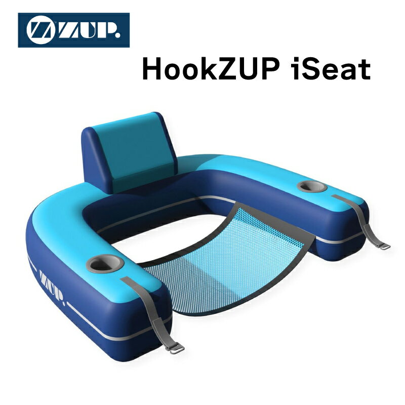 HOOKZUP ISEAT iSeat はプールや湖でも快適に使用できます。 カップホルダーも付いています。 座ってリラックスして、太陽の光を楽しんでください。 耐久性がありながら柔らかいメッシュで設計されており、すべての「タッチポイント」にはソフトラップ技術が採用されており、究極の快適さのための柔らかな手触りを提供します。 サイズ：幅36インチ x 奥行き28インチ x 高さ16インチ