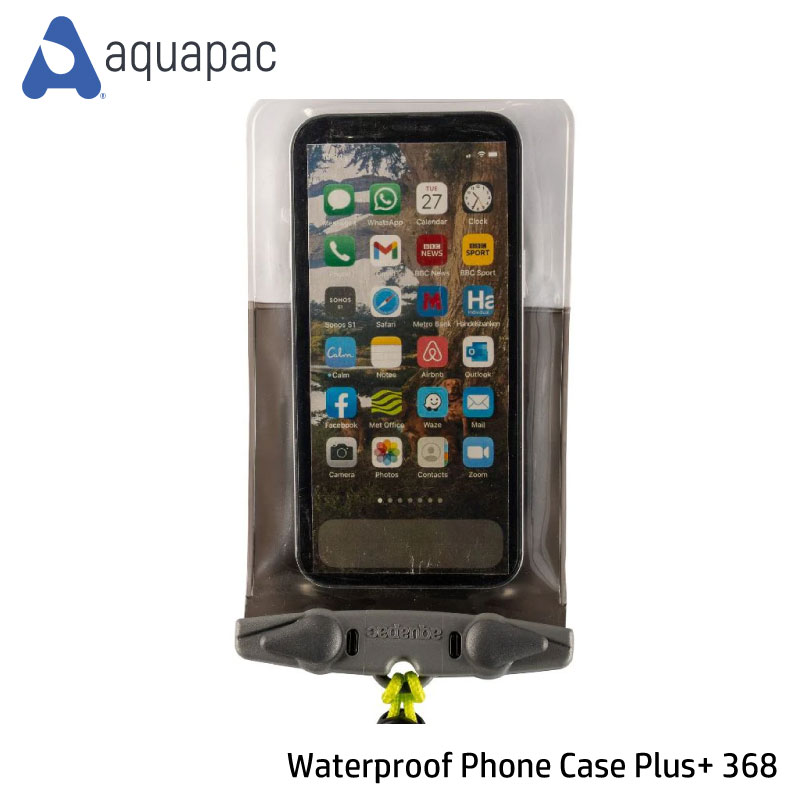 Aquapac アクアパック Waterproof Phone Case PlusPlus size 368 防水ケース 大型スマートフォン用 | 防水性能 IPX8 iPhone 8 Plus OtterBox Defender Cool Gray