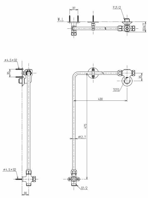 【在庫あります！！】TOTO アングル形止水栓13 TS220FUR ※写真の止水栓以外は附属致しません。