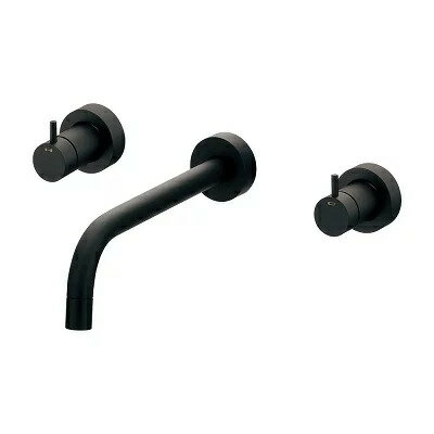 Rakuten - 【お取り寄せ商品】カクダイ　水栓金具 　125-004-D　壁付2ハンドル混合栓 マットブラック