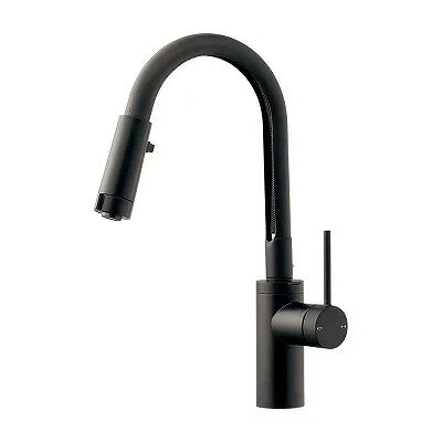 Rakuten - 【お取り寄せ商品】カクダイ117-138-D　シングルレバー混合栓（シャワーつき・マットブラック）　VARUNA（ヴァルナ）