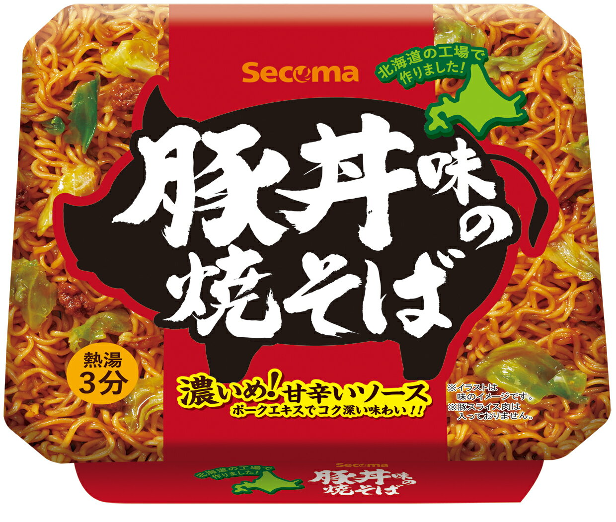 セイコーマート Secoma 豚丼味の焼そば 12個入 セイコーマート セコマ カップ麺 焼きそば 豚丼 北海道 旨辛ソース お土産 送料無料 ケース