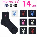 紺 黒 白 ソックス 14cm丈 両面刺繍 PLAYBOY(プレイボーイ)(ネイビー/ブラック/ホワイト/ワンポイント/短い/ショート/靴下/くつした/女子/レディース/ブランド/人気/通学/中学生/高校生/学生/メール便)(店頭受取対応商品)