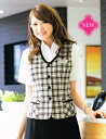 制服 ユニフォーム 優しい色合いでラメをあしらった高級感のあるチェックの【サマー ベスト 】 ブラックのみです【 アンジョア 16320 】【送料無料】【smt...