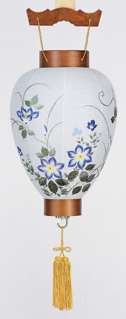 【送料無料】盆提灯　李仙　鉄線蓮に桔梗　11251