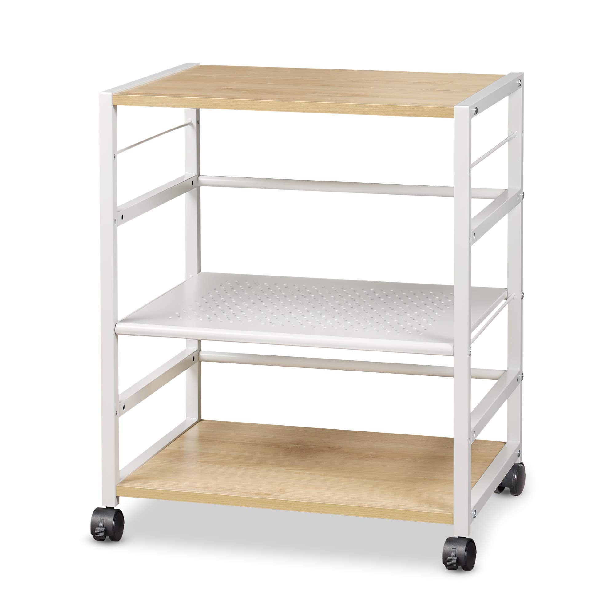 プリンター台 キャスター付き サイドワゴン デスクワゴン プリンターラック デスク下収納 移動便利 幅5..