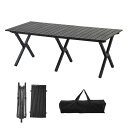 アウトドアテーブル 120x60x44cm キャンプテーブル アルミ ロールテーブル 折りたたみテーブル 持ち運び テーブル 軽量 コンパクト 屋外 食卓 BB...