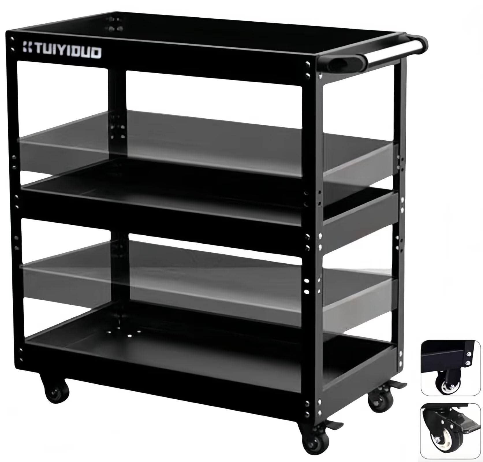 三段 【耐荷重200kg】合金鋼 ツールカート 工具ワゴン 高さ調節可能 工具カート ドライバーホルダー 工..