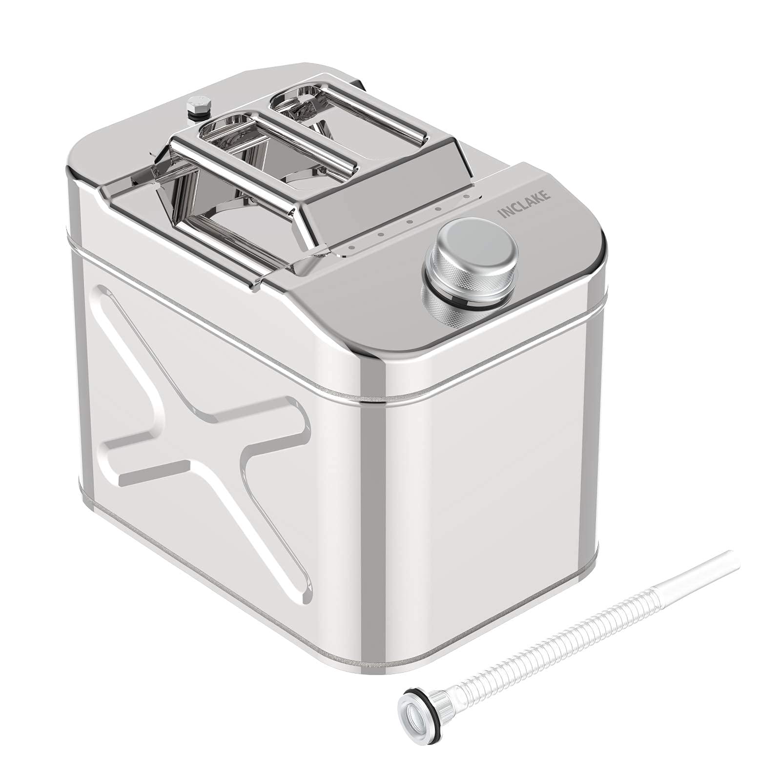 ガソリン携行缶 バイク ステンレス 横型 緊急用携行缶 持ち運び便利 外出必備品 アウトドア 旅行 応急手当用品 防災用品 ガソリン缶 ガのサムネイル