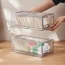 2個セット重なるクリアケース 幅32×奥行15×高さ11cm、冷蔵庫収納、引き出し 卓上収納ケース、書類ケース、化粧品、事務用品、文書収納