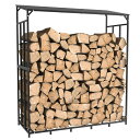 薪ラック 屋根付き 屋外 薪棚 ログラック 薪置き 大 薪小屋 薪の保管 幅157cm ログホルダー ブラック