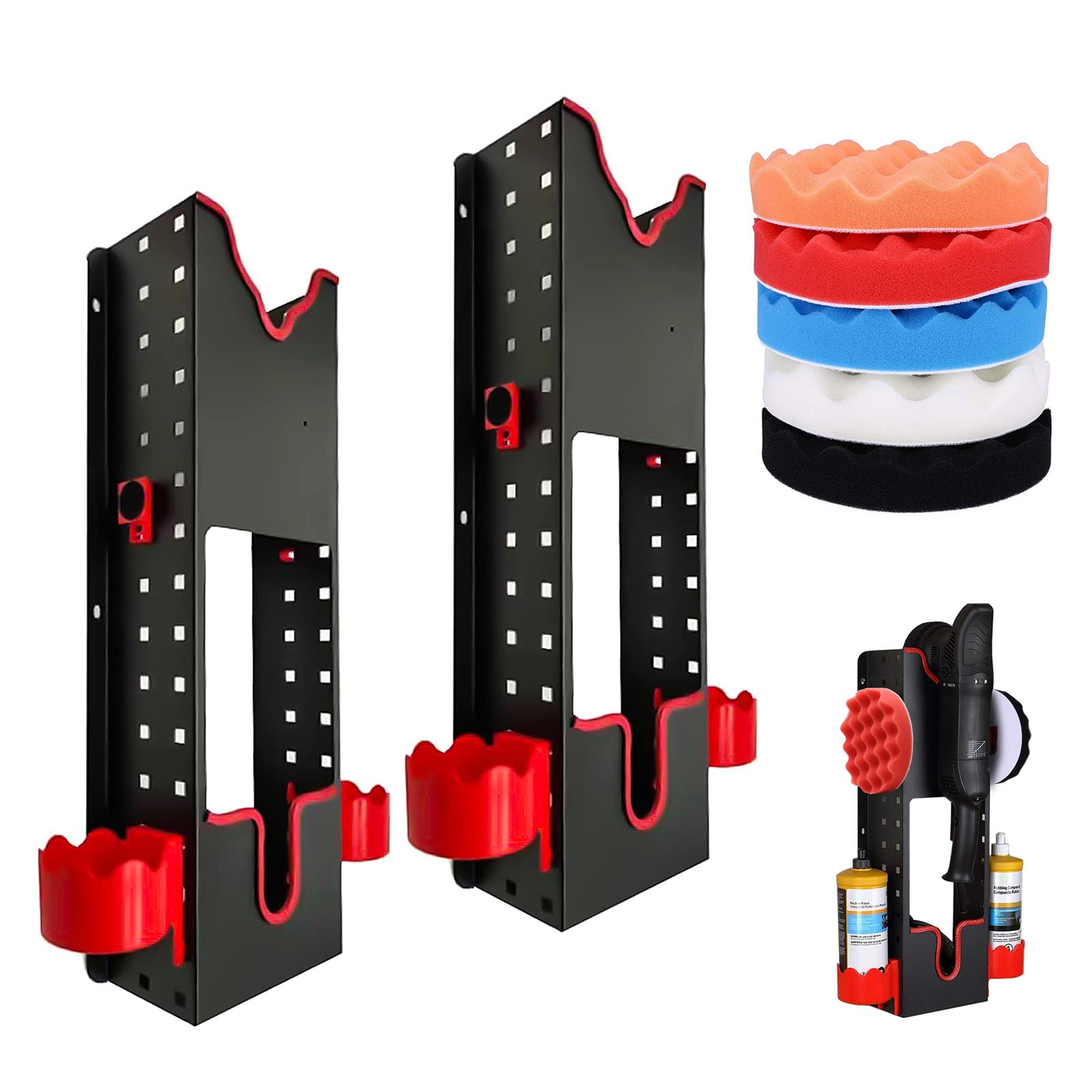 Ulable 研磨機用ラック ポリッシャーホルダー 収納棚 車のディテール用 ポリッシングディスク収納ラッ..