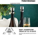 シャンパンストッパー ステンレススチール Prosecco ボトルストッパー 食品グレードのシリコン製 再利用可能なシャンパンコルク&