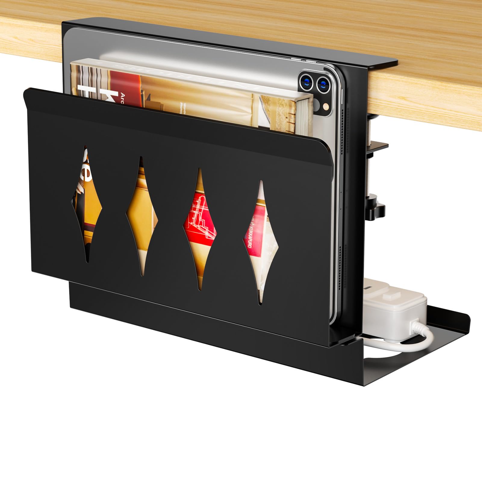 デスクサイドホルダー デスクサイド収納ラック デスク 収納 ノートパソコンスタンド 縦置き 机下 収納 ..