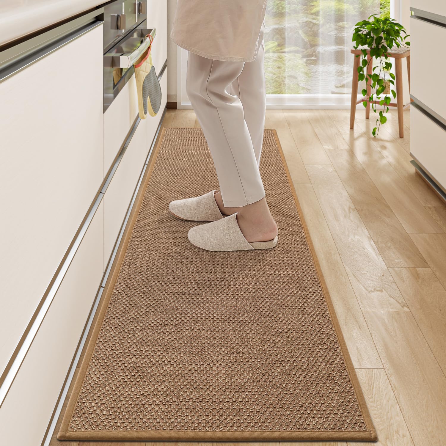 キッチンマット ロング 高吸水力 滑り止め 洗える シンプル おしゃれ 無地 台所マット お手入れ簡単 清..