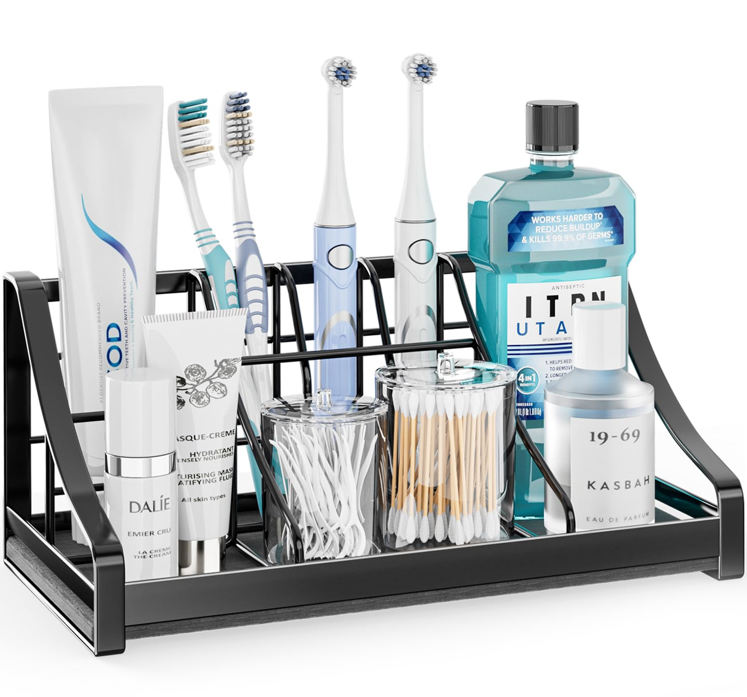 歯ブラシスタンド 珪藻土 電動歯ブラシ置き 多機能歯ブラシホルダ 7スロット置き型 歯ブラシ 歯磨き粉 ..