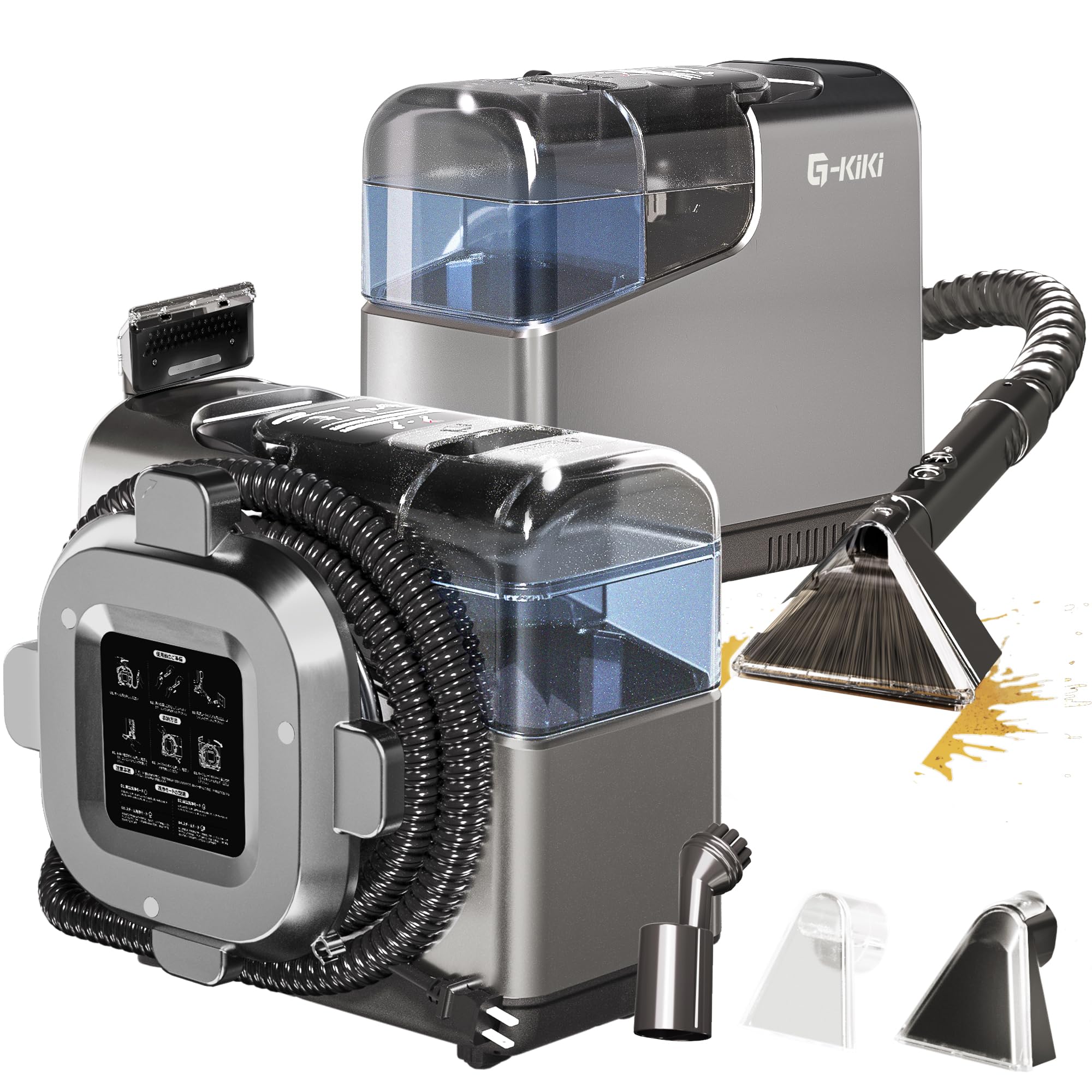 スチームクリーナー【業界初の収納設計?アップグレード版3000mlデュアルタンク】1台4役 音声ガイド 190..