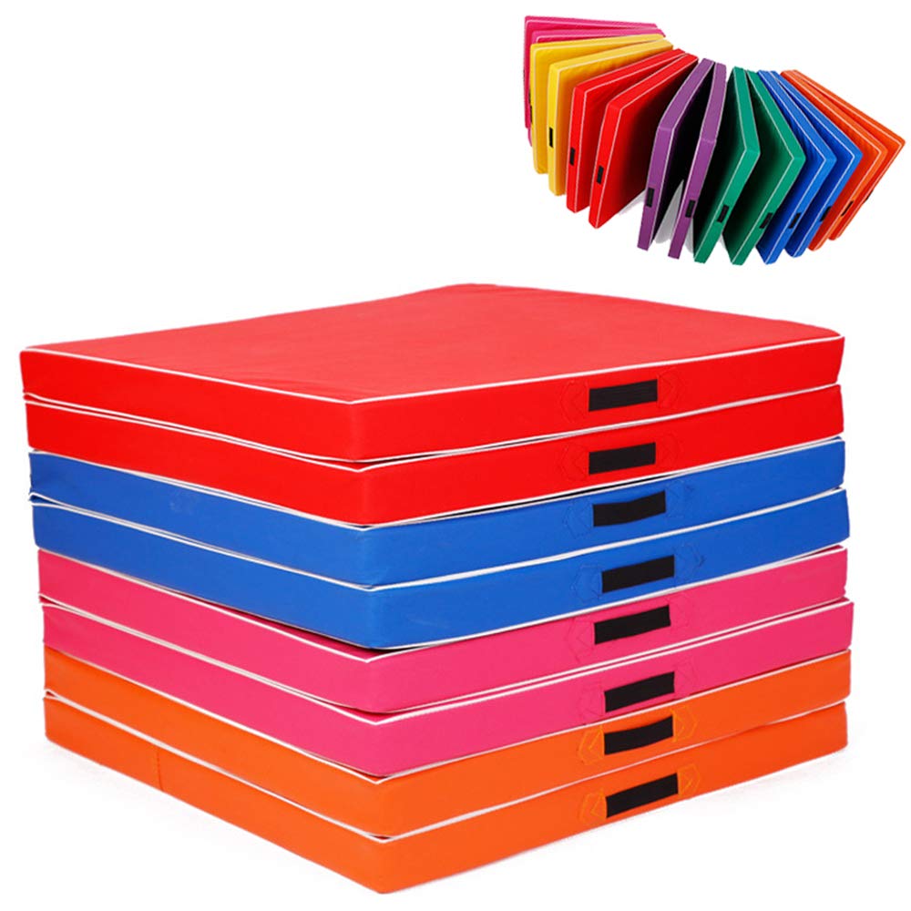 体操マット 厚手 運動 ヨガマット 折りたたみ式 トレーニングマットパッド スリアクッションタンブルマ..