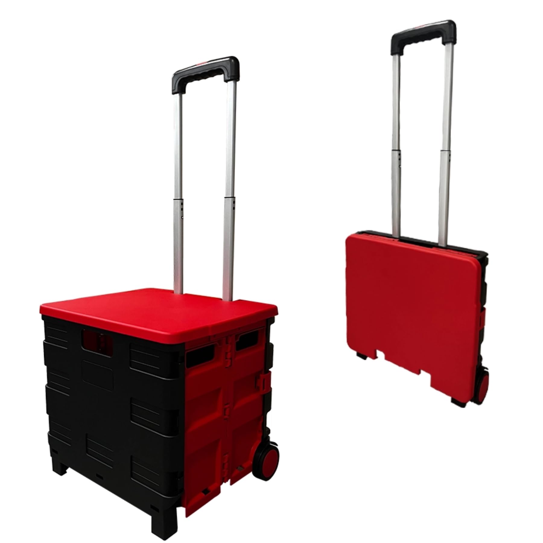 折りたたみキャリーカート ショッピングカート コンテナキャリー キャリーカート 耐荷重35kg 45L 軽量 ..